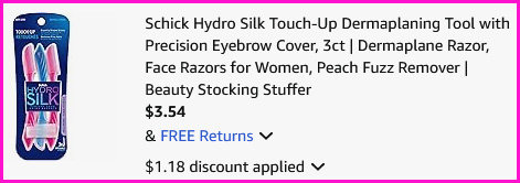 Schick Razors 3 Count Checkout Screen