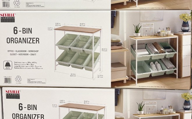 Seville Classics 6 Bin Organizer