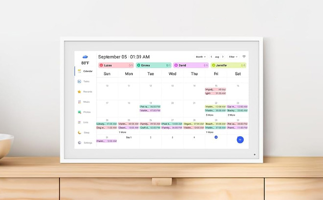 Skyzoo 15 6 Inch Digital Calendar on the Table