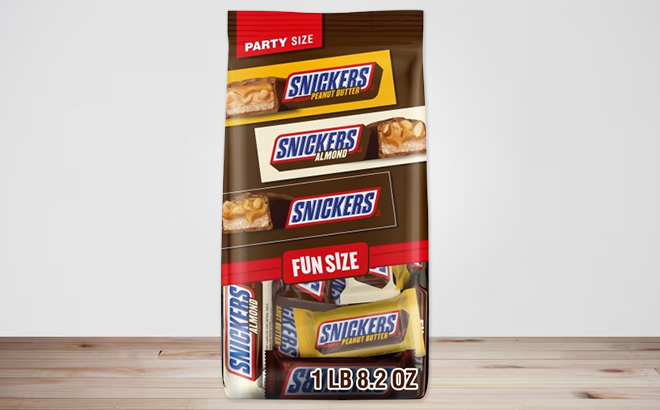 Snickers Original Almond and Crunchy Peanut Butter Fun Size Chocolate Bars Variety Pack