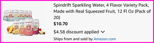 Spindrift Sparkling Water Checkout Screen Spindrift Sparkling Water Checkout Screen