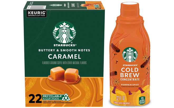 Starbucks Caramel Kcups and Cold Brew Coffee Concentrate Starbucks Caramel Kcups and Cold Brew Coffee Concentrate