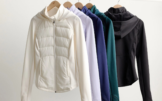 Tek Gear Womens Hooded Mixed Media Jackets Tek Gear Womens Hooded Mixed Media Jackets