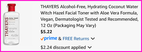 Thayers Facial Toner Checkout Screen
