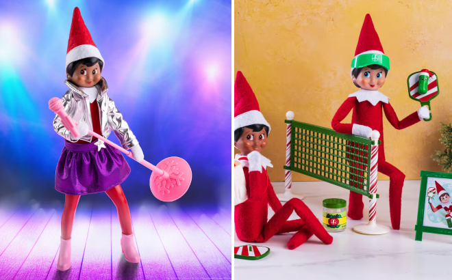 The Elf on the Shelf MagiFreez Pop Star Set and Polar Props Pickleball Play Pack