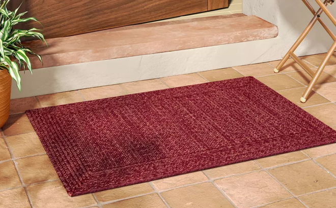 Threshold Natural Woven Rectangular Braided Outdoor Area Rug