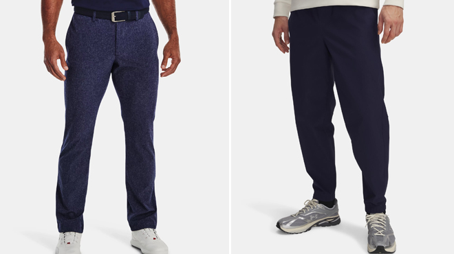 Under Armour Mens Golf Vented Pants and Under Armour Mens Icon Woven Joggers