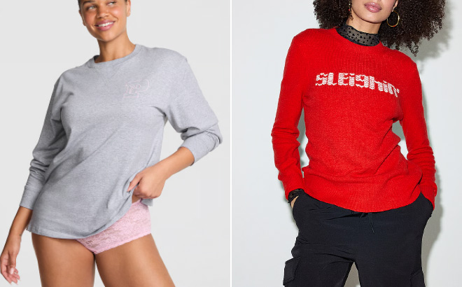 Victorias Secret PINK Campus Cotton Long Sleeve Tee