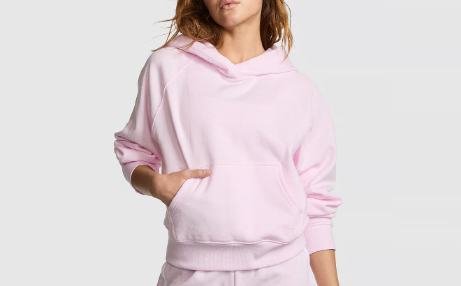 Victorias Secret PINK Campus Fleece Shrunken Hoodie