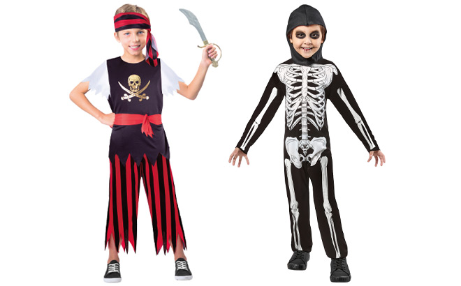 Way to Celebrate Halloween Pirate and Skeleton Boys Costumes