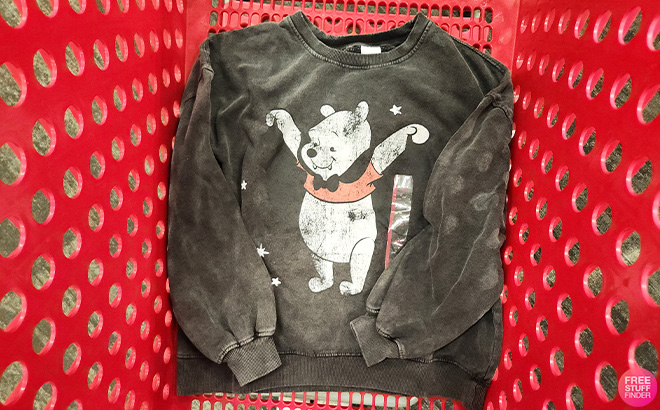 Winnie The Pooh Bat Womens Fleece Graphic Pullover Sweatshirt Winnie The Pooh Bat Womens Fleece Graphic Pullover Sweatshirt