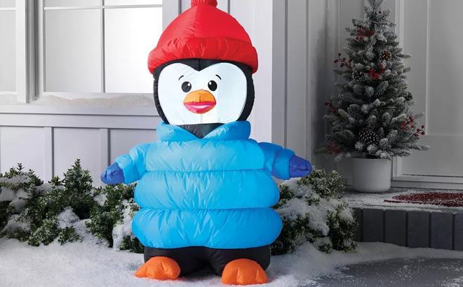 Wondershop Lighted Inflatable Penguin in Puffer Jacket