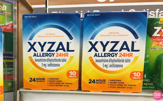 Xyzal Allergy Relief Tablets on the Shelf