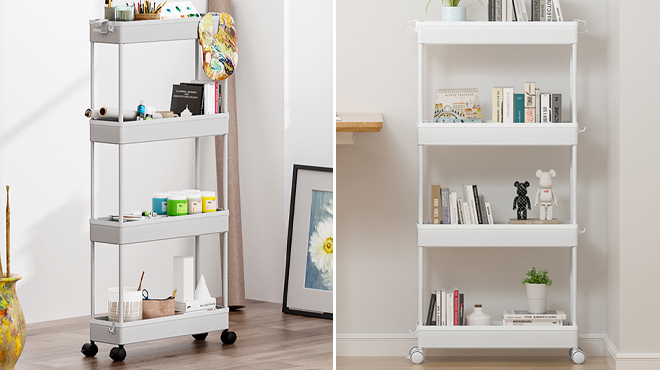 4 Tier Slim Rolling Storage Cart