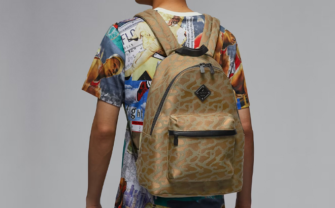 A Man Wearing Jordan Icon Backpack