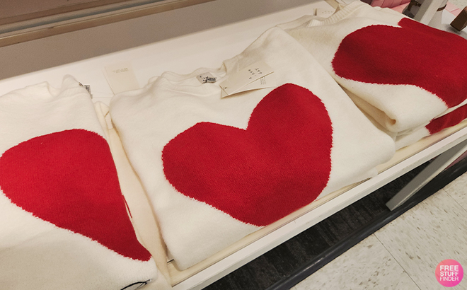 A New Day Womens Valentines Pullover Heart Sweater A New Day Womens Valentines Pullover Heart Sweater