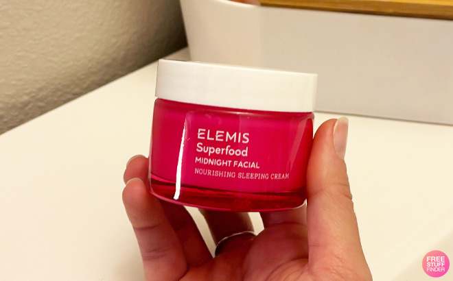 A Person Holding Elemis Superfood Midnight Facial