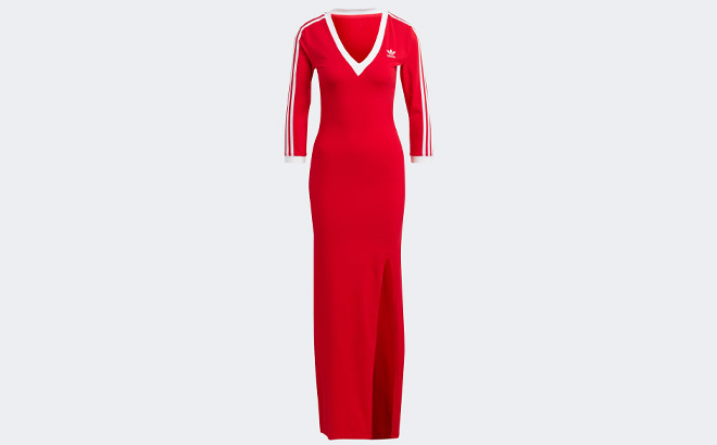 Adidas Womens Adicolor Classics 3 Stripes Maxi Dress