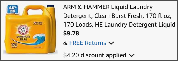 Arm Hammer Laundry Detergent at Checkout