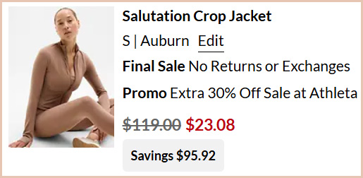 Athleta Crop Jacket at Checkout
