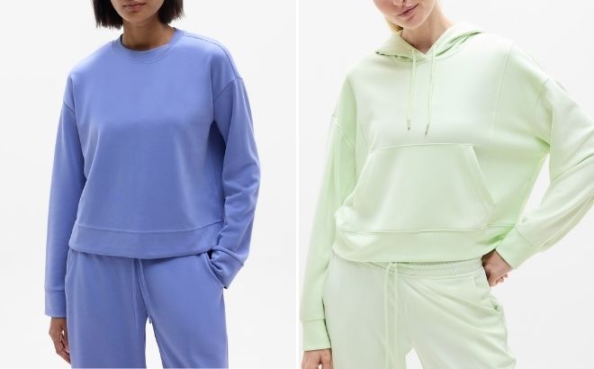 Athleta Seasoft Crewneck Sweatshirt and Seasoft Rib Hoodie