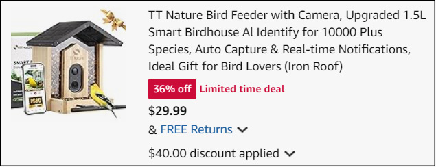 Bird Feeder with Camera Checkout 1 Bird Feeder with Camera Checkout 1