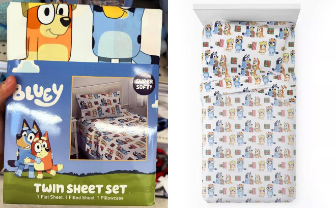 Bluey Twin Holiday Sheet Set