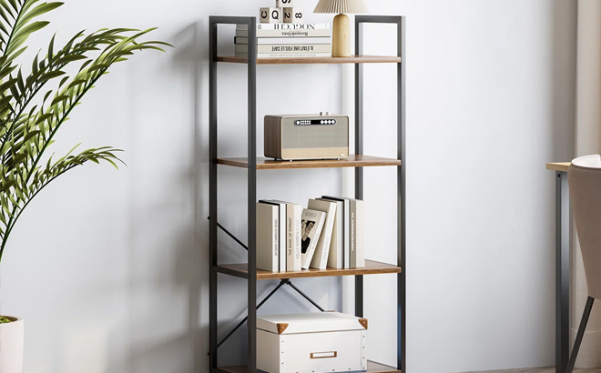 Brown Bookshelf with Black Frame