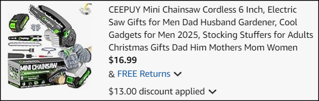 CEEPUY 6 Inch Mini Cordless Chainsaw Checkout CEEPUY 6 Inch Mini Cordless Chainsaw Checkout