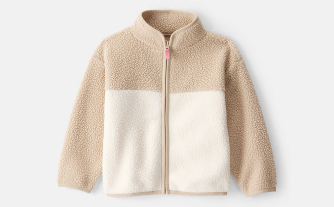 Cartrs OshKosh Bgosh Toddler Girl Color Block Zip Up Jacket in Brown Color