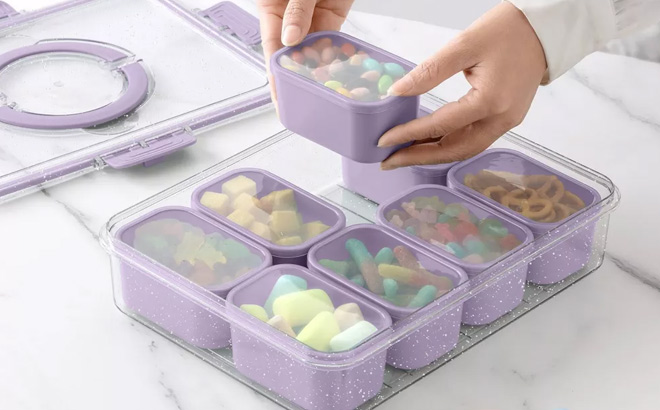 Cook With Color Sparkle with Lid Snack Box Food Storage Container