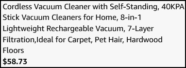 Cordless Vacuum Cleaner Checkout Page