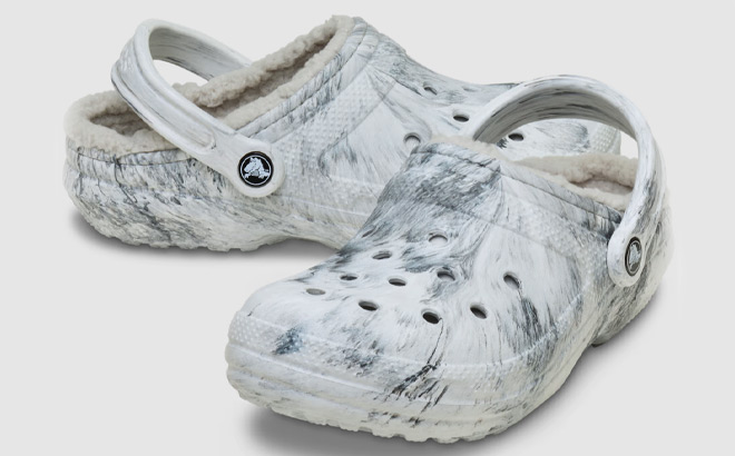 Crocs Classic Lined Watercolor Marbled Clogs Crocs Classic Lined Watercolor Marbled Clogs