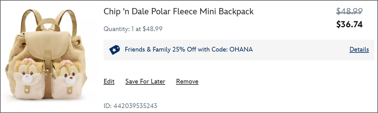 Disney Fleece Mini Backpack at Checkout Disney Fleece Mini Backpack at Checkout