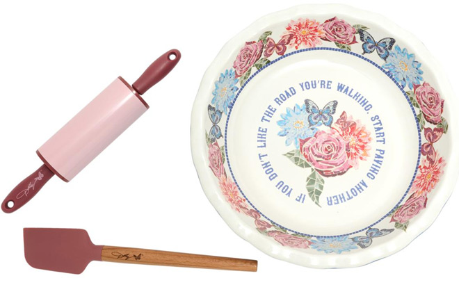 Dolly Parton Ceramic Pie Dish with Rolling Pin and Spatula
