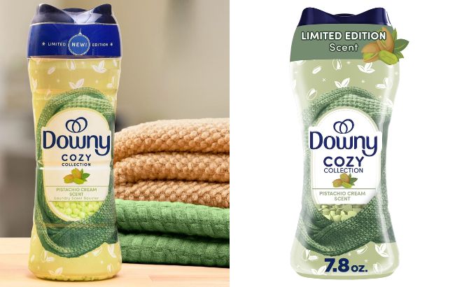 Downy Cozy Collection In Wash Laundry Scent Booster Beads in Pistachio Cream Scent