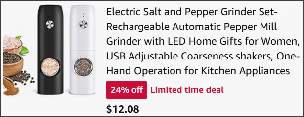 Electric Salt and Pepper Grinder Set at Checkout