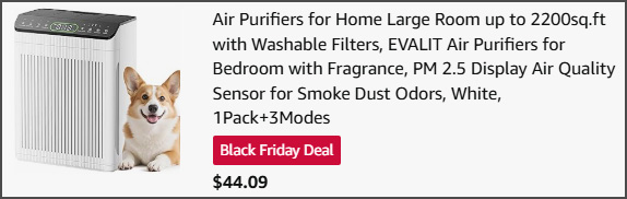 Evalit Large Room Air Purifier at Checkout