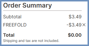 FREE 5×7 Custom Folded Card Checkout Page
