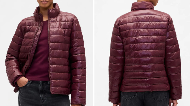 GAP Factory Womens ColdControl Puffer Jacket in Tuscan Red