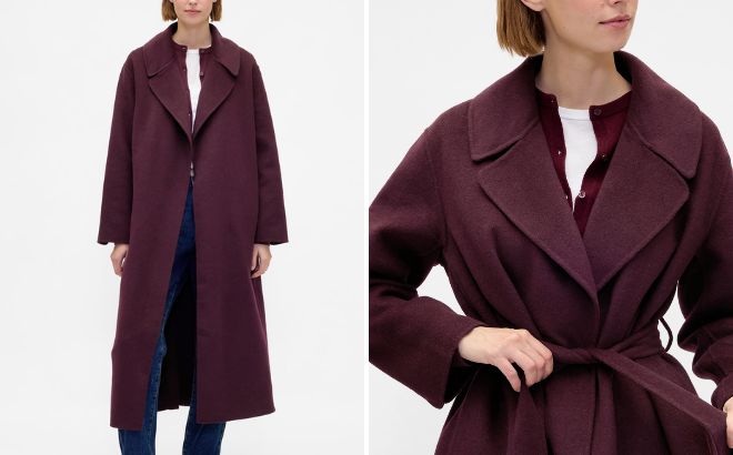 GAP Wool Blend Wrap Coat