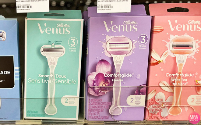 Gillette Venus Razors on a Shelf