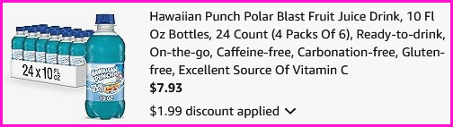 Hawaiian Punch Polar Blast Fruit Juice Drink Checkout Screen