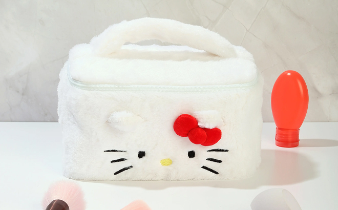 Hello Kitty Fluffy Travel Cosmetic Bag