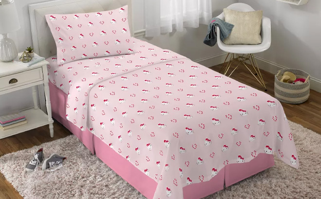 Hello Kitty Twin Sheet Set