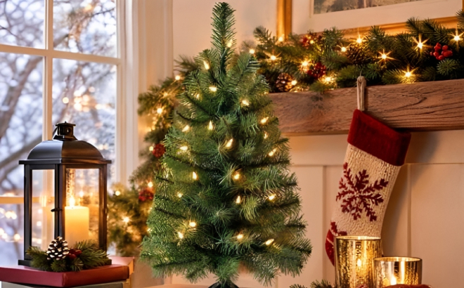 Holiday Time 2 Foot Small Pre Lit Noble Spruce Green Artificial Christmas Tree Holiday Time 2 Foot Small Pre Lit Noble Spruce Green Artificial Christmas Tree
