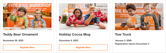 Home Depot Upcoming Kids Workshops Home Depot Upcoming Kids Workshops
