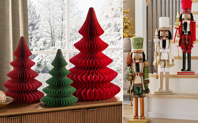 Honeycomb Tree Set and Decorative Wooden Nutcracker