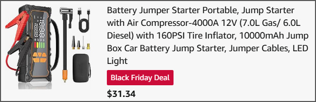 Jump Starter with Air Compressor at Checkout
