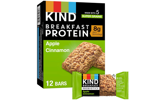 KIND Breakfast Protein Bars 12 Count in Apple Cinnamon Flavor